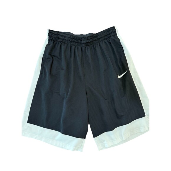 Nike Men’s Dri-FIT Basketball Shorts XL Black & White Swoosh Logo Athletic Gym - Picture 1 of 7